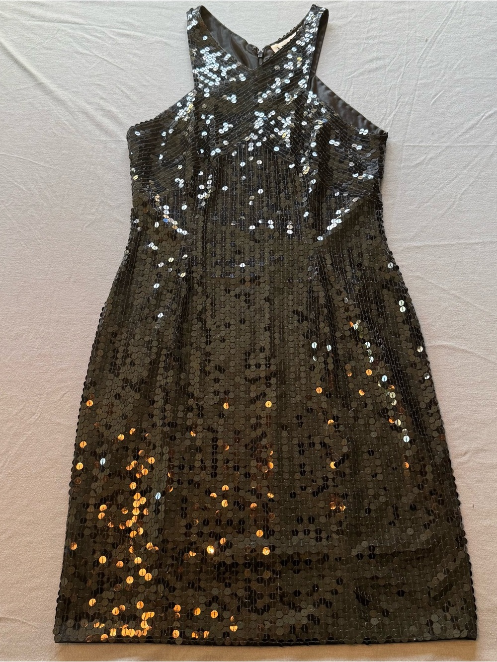 Niteline Della Roufogali Black Sequin Dress Women's Size 12 80s Vintage